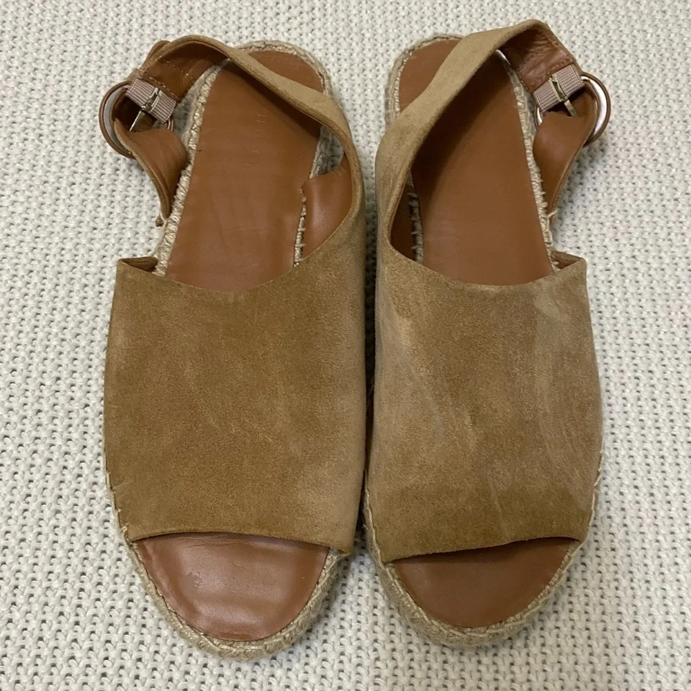 Women's Vince Linton Leather Espadrille Flat Sandals Size 9